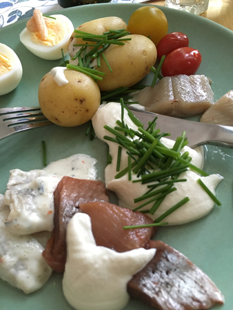 Sill och potatis närbild