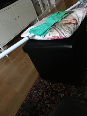 Gummihandskar och moppskaft
