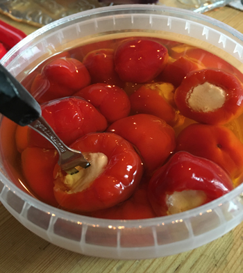 Färskostfyllda småpaprikor