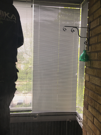 Persiennuppsättning på balkongen