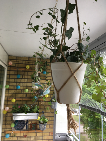 I taket på vår balkong