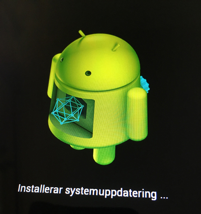 Paddan installerar systemuppdatering