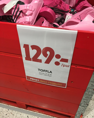 Toffla 129 kr par