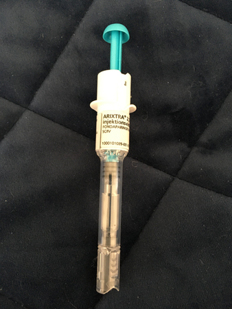 Blodförtunnande spruta för över 40 spänn