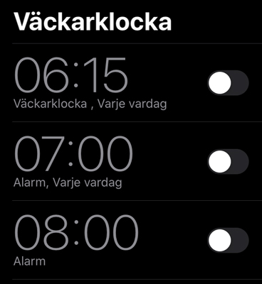 Inget alarm