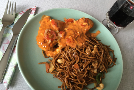 Annas kyckling och nudlar