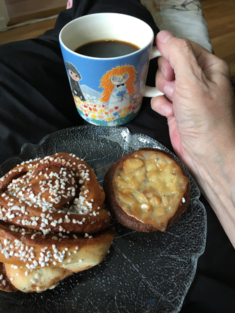 Kanelbulle o toscamazarin från Triller till eftermiddagskaffet