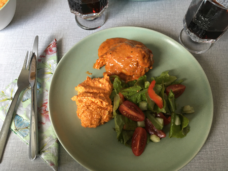 Tisdagskyckling med Annas fetaoströra och grönsallad samt Amarone