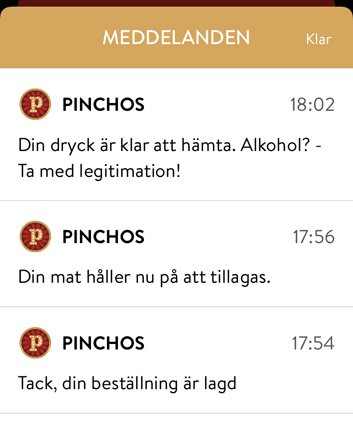 Beställning på g på Pinchos