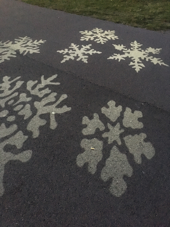 Snöflingor på Vätterpromenaden