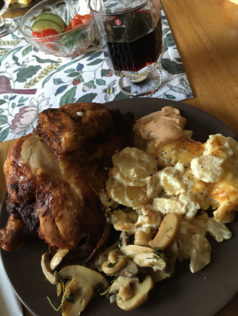 Grillad kyckling potatisgratäng vin