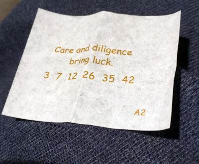 Fortune cookie Care and diligence