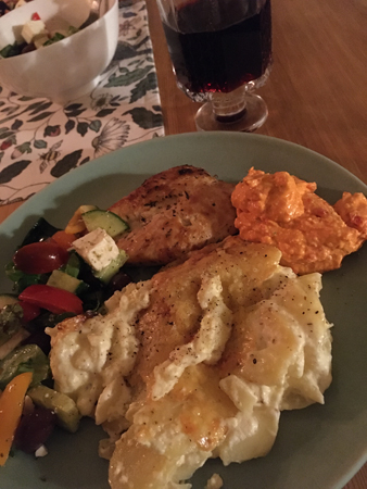 Kyckling potatisgratäng röror grönsaker och appassimento