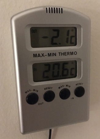 Minus två komma en grader