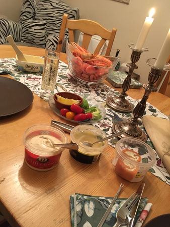 Uppdukat för skaldjursfest