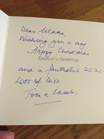 Julhälsning från Tom och Carole