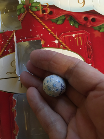 Chokladkula från chokaldkalendern