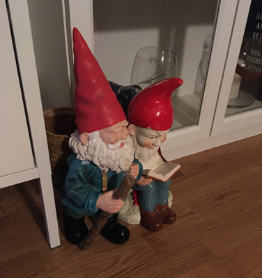 Annas två tomtar varav en som läser