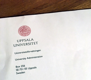 Brev från Universitetsförvaltningen