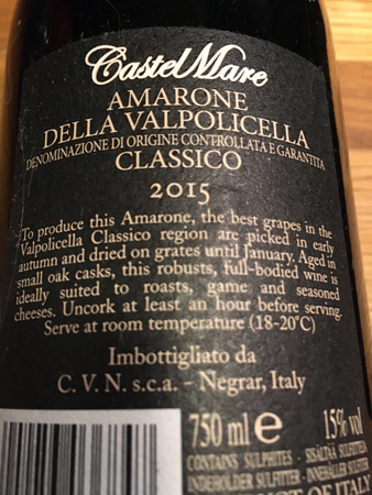 Om Castelmare Amarone