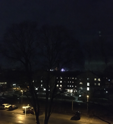 Fyrverkerier från balkongen
