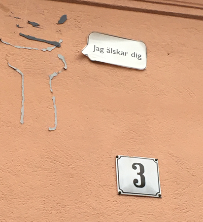 Pratbubbla Jag älskar dig på husvägg