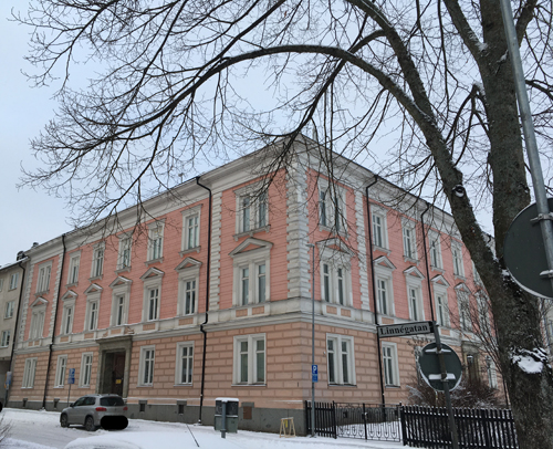 Rosa hus på Linnégatan