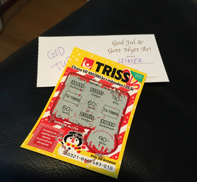 Trisslott i julklapp utan vinst