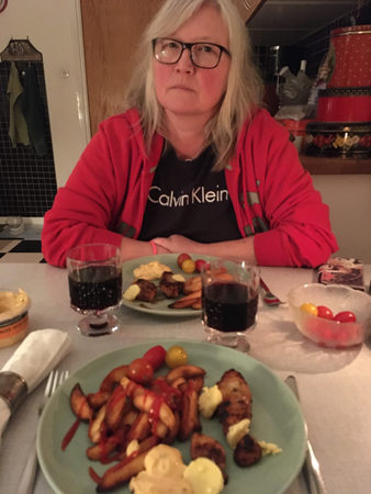 Anna vid kalkonmiddagen