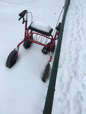 Rollator i snö