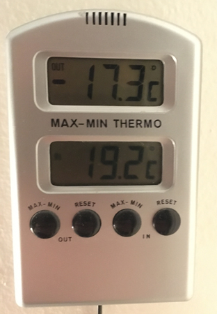 Minus 17 komma tre ute och 19 komma två inne