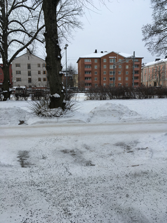 Vinter på gatan mot Österplan
