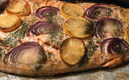 Lax med citron dill och rödlök