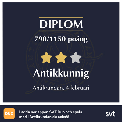 Diplom antikkunnig 4 feb 2021