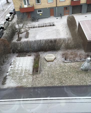 Snö den 19 mars 2021