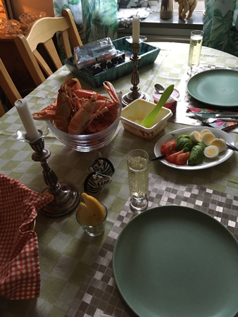 Uppdukat för skaldjursfest