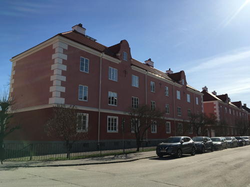 Rosa hus på Frodegatan