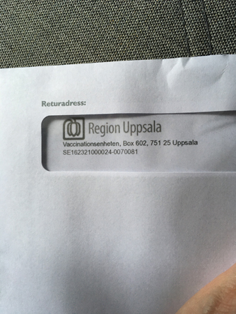 Fönsterkuvert från Region Uppsala