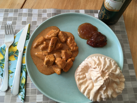 Chicken tikka med chutney och papadum