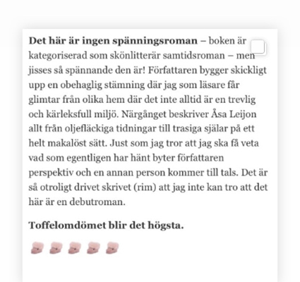 Del av mitt inlägg om Åsa Leijons roman