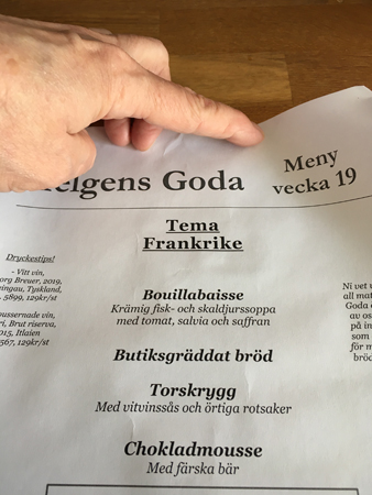 Meny Helgens goda Tema Frankrike