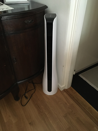 Nya pelarfläkten från Clas Ohlson i skamvrån