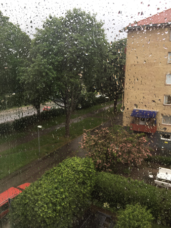 Regn på fönstret