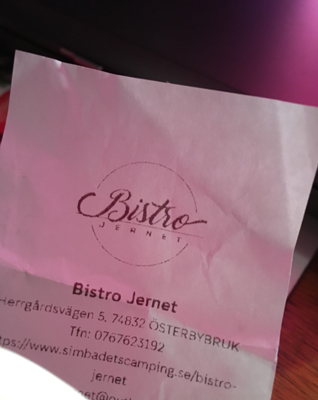 Kvitto från Bistro Jernet