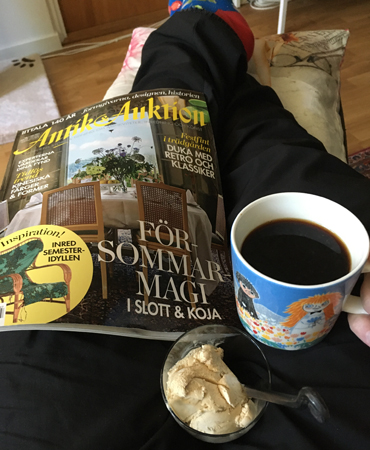 Kvällsfika med Antik o auktion o glass