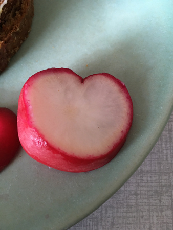 Hjärtformad skiva rädisa