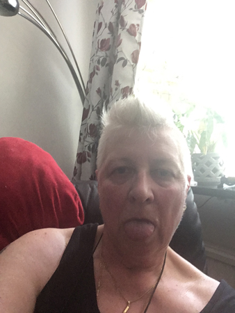 Selfie svettig efter städning