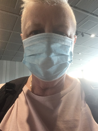 Selfie med munskydd dos 2