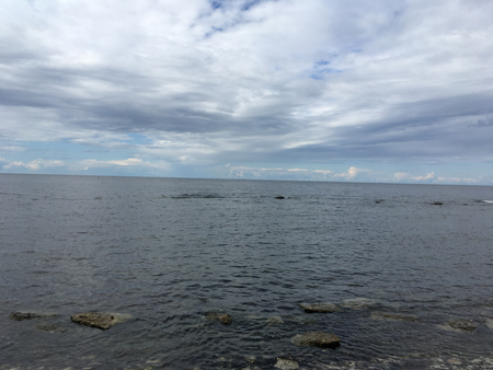 Havet sett från stranden i Visby