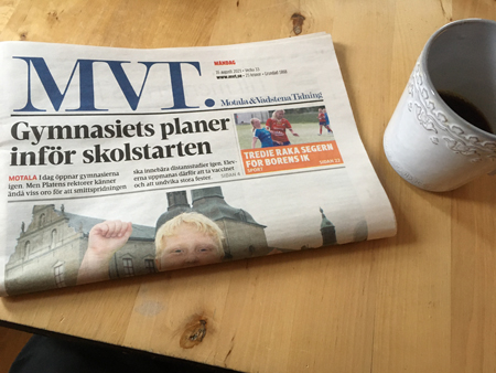Motala tidning till frukostkaffet